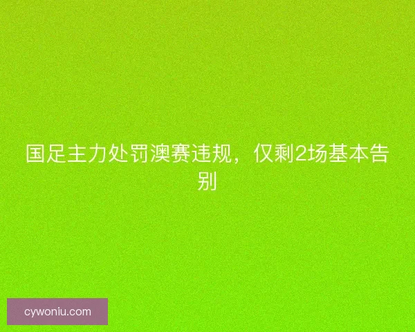 国足主力处罚澳赛违规，仅剩2场基本告别